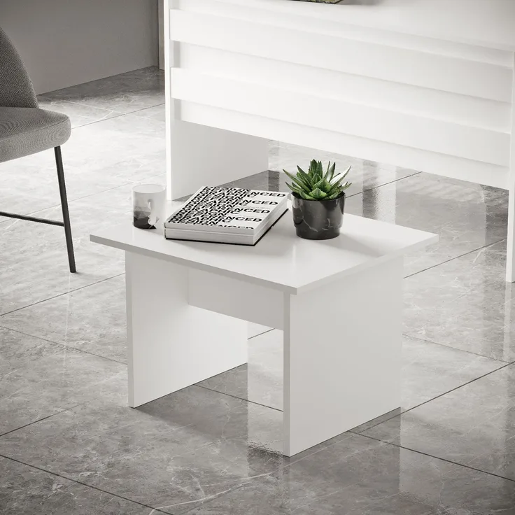 Skye Decor 'BEG2-W' Couchtisch, Weiß, 60 x 46,3 x 50 cm