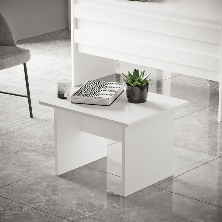Skye Decor 'BEG2-W' Couchtisch, Weiß, 60 x 46,3 x 50 cm – Bild 1