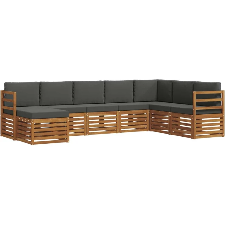 vidaXL Outdoor-Sofagarnitur 8 stk. 8-Sitzer Natur und Anthrazit 3375272 – Bild 2