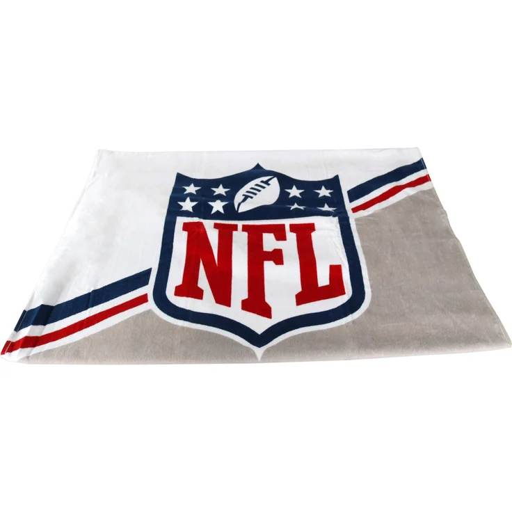 NFL Velour Badetuch 80 x 150 cm weiss/grau Baumwolle Handtuch Saunatuch – Bild 4