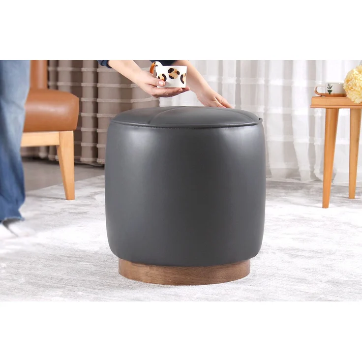 Hanah Home 'Nocbel - Black' Pouffe, Schwarz, 40 x 43 x 40 cm – Bild 2