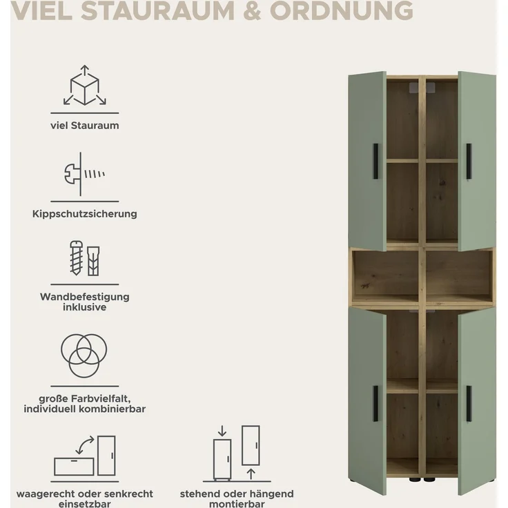 The One Wohnkombination in Smoke Green Nachbildung – Bild 9