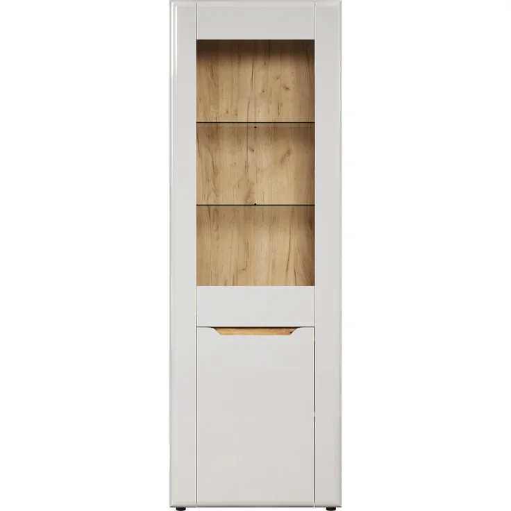 Vitrine Marlon in weiß Hochglanz 65 x 192 cm