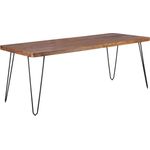 Esstisch BAGLI 200x80x76cm Sheesham Massivholz Metallbeine Landhausstil dunkelbraun