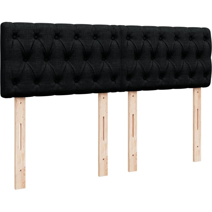 vidaXL Boxspringbett mit Matratze Schwarz 160x200 cm Stoff 3287516 – Bild 5