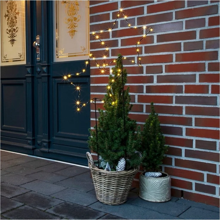 Haushalt International LED Stern LED Metall Gartenstecker Sterne Weihnachtsdekoration Gartendekoration, Timer (6/18 Stunden) 50 LEDs – Bild 4