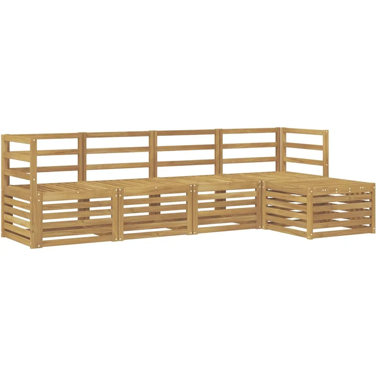 vidaXL Outdoor-Sofagarnitur 5 stk. 5-Sitzer Weiß Massivholz Akazie 3391654 – Bild 2