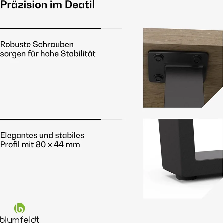 Blumfeldt Bearsdon Esstisch – Farbe Walnuss MDF-Tischplatte 180x90 cm, Schwarze Tischbeine aus Metall, Industrieller Loft-Stil, Hitze- und Kratzfest, Perfekt für Esszimmer und Küche – Bild 7