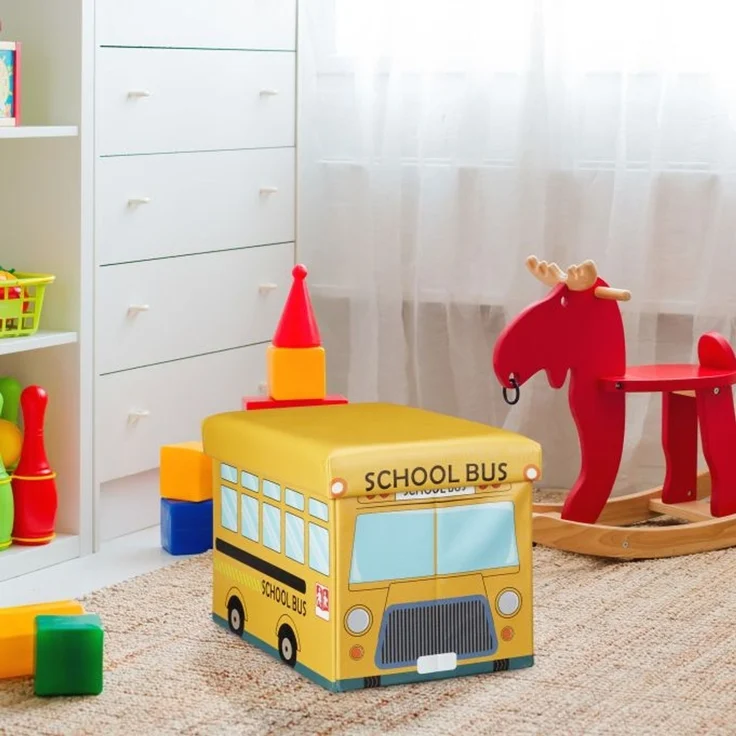 Relaxdays 'Schulbus' Faltbare Spielzeugkiste – Bild 2