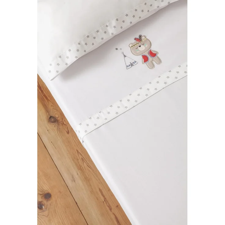 Interbaby 03197-18 Laken für das kinderbettchen TIPI OSO, weiss e grau, grau – Bild 7