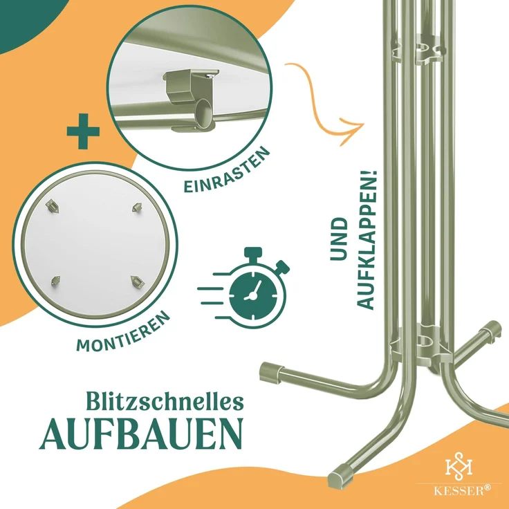 KESSER® Gastro Stehtisch klappbar - Gastronomie Bistrotisch rund - Wetterbeständiger Klapptisch Gartentisch - Runder Partytisch - Hitzebeständig - Stabil und sicher Ø 60 cm, 1er Set, Olive Grün – Bild 5