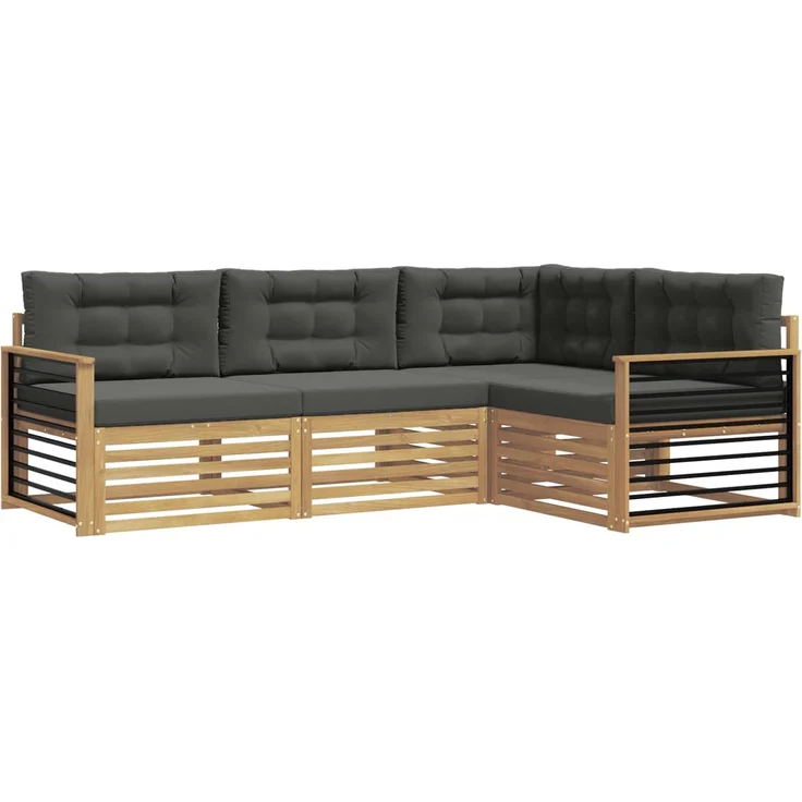 vidaXL Outdoor-Sofagarnitur 4 stk. 4-Sitzer Weiß und Anthrazit 3390417 – Bild 2