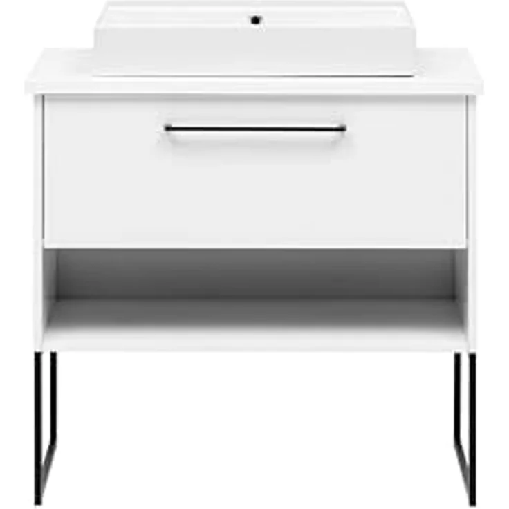 Schildmeyer Limone Waschtisch, Holzwerkstoff, weiß matt, 85,2 x 88,8 x 50 cm – Bild 5