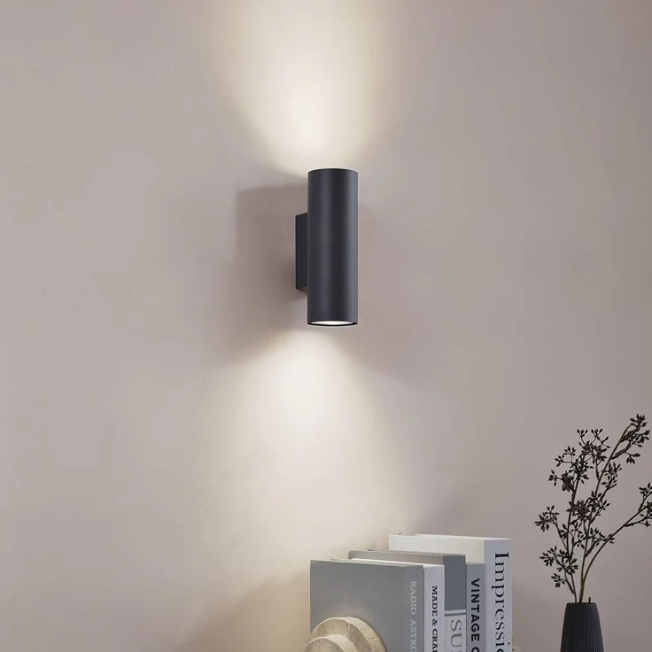 Lindby Wandleuchte Joffrey, Metall, Schwarz IP20, 2 x 10 W LED – Bild 3