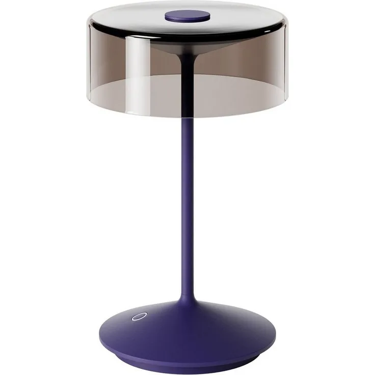 SIGOR LED Tischleuchte Akku-Glasleuchte NUMOTION pflaumenblau, Dimmbar, LED fest integriert, Warmweiß