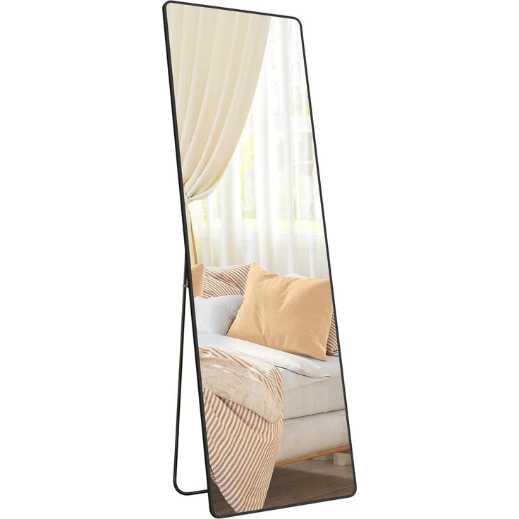 Songmics Ganzkörperspiegel, Rahmen aus Aluminiumlegierung tintenschwarz, 160x50 cm – Bild 1