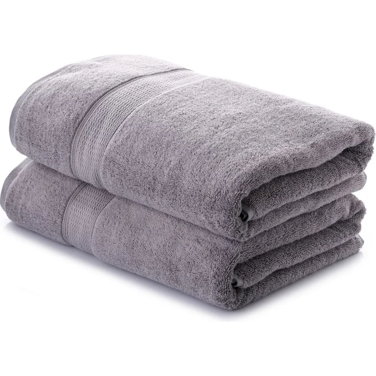 Mijolnir 'Check - Grey' Badetuchset (2-teilig), Grau, 70 x 140 cm – Bild 2