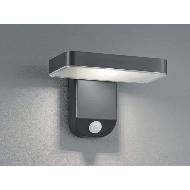 LED Solar Wandleuchte 2er Set Außenleuchten mit Bewegungsmelder in Anthrazit – Bild 3