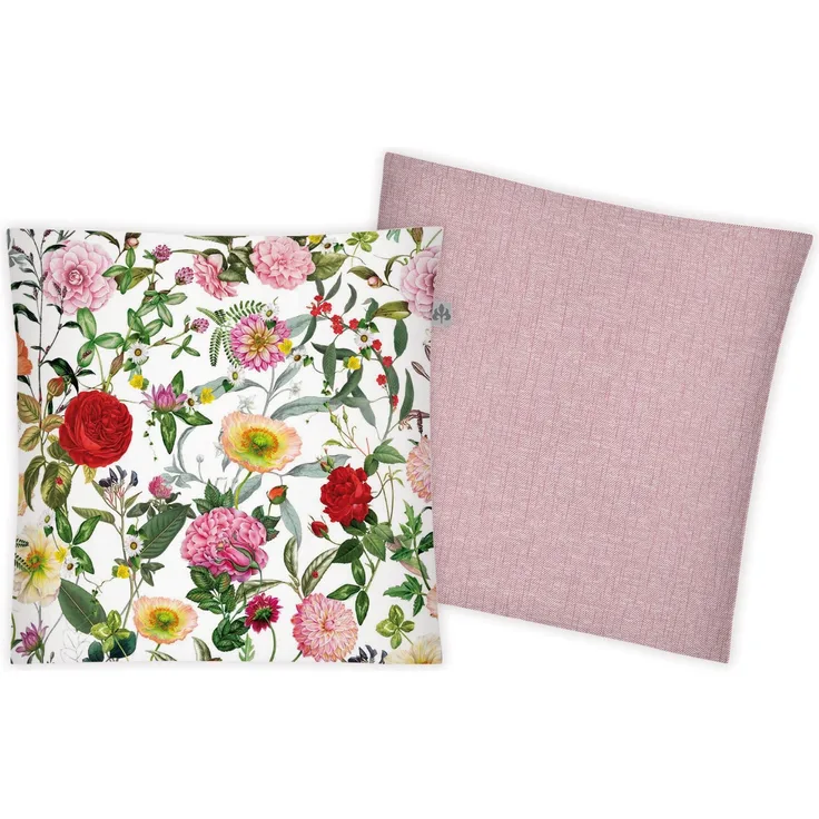 Irisette Dekokissen Sofakissen Wendekissen 45x45 cm Blumen Blüten rosa