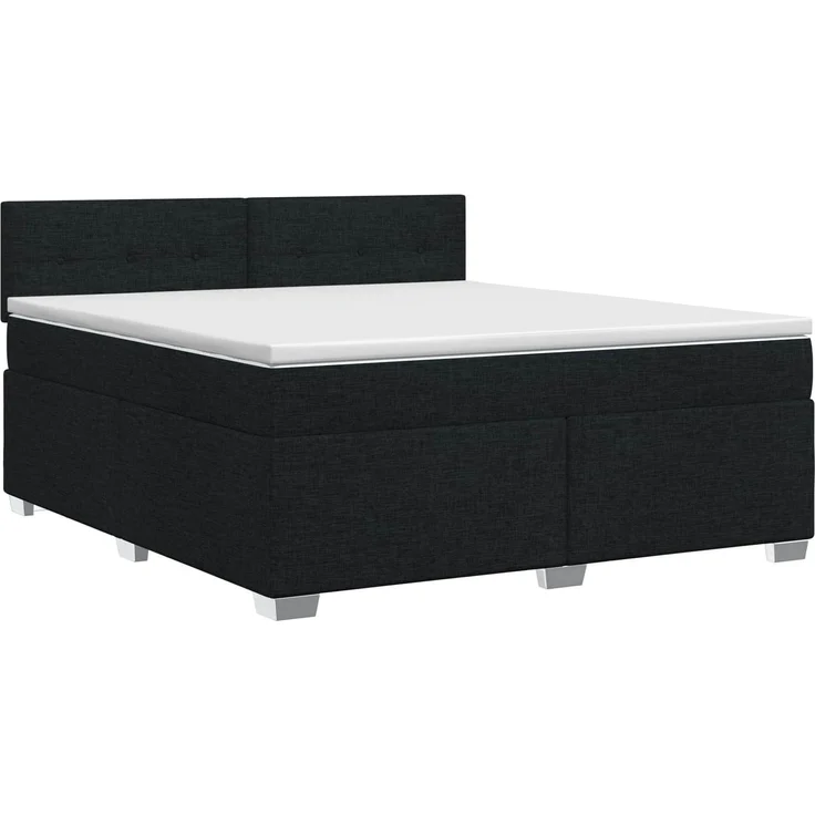vidaXL Boxspringbett mit Matratze Schwarz 160 x 200 cm Stoff 3450518 – Bild 2