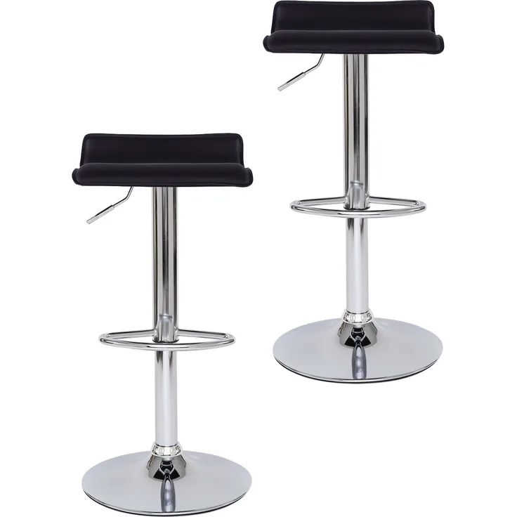 dibea 2er Set Barhocker (Modell 4) mit stufenloser Höhenverstellung, schwarz