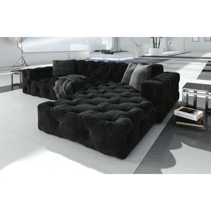 Sofa Dreams Ecksofa Polster Design Sofa Samtstoff Menorca L Form kurz Stoffsofa, Loungesofa