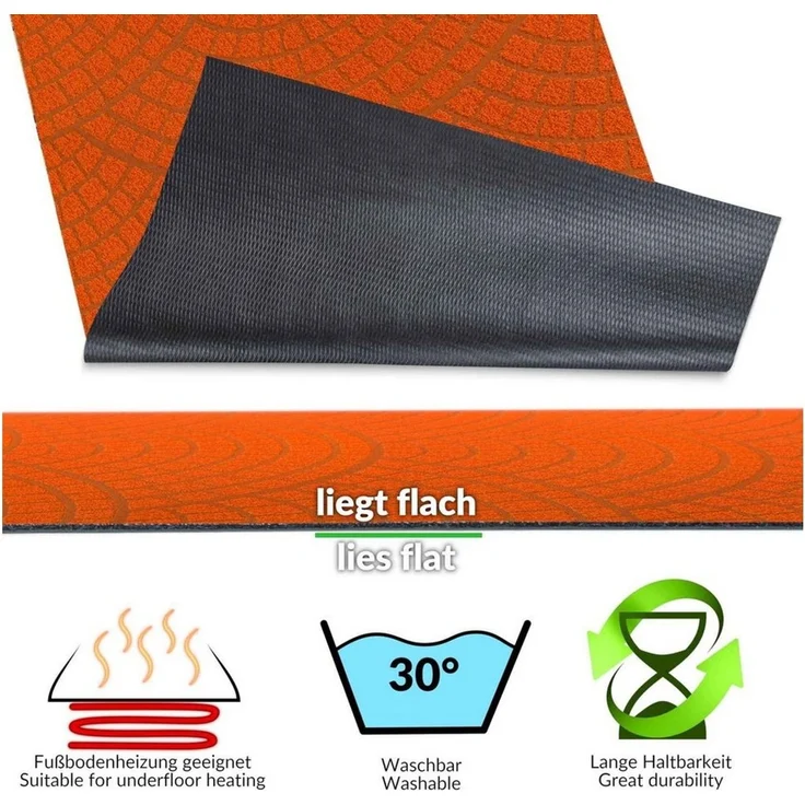 ANRO Küchenläufer Teppichläufer DAVIS Velours Läufer, Eckig, Höhe: 3 mm, Velour – Bild 3