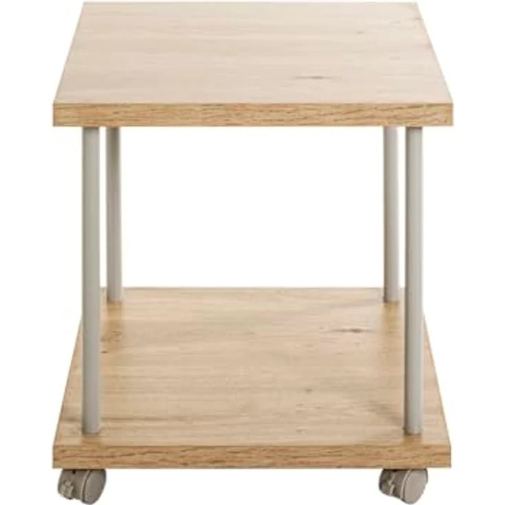 XXXL Beistelltisch Imola, quadratisch, Grau/Eiche, Metall, Holzwerkstoff, 40x45x40 cm, offenes Fach – Bild 3