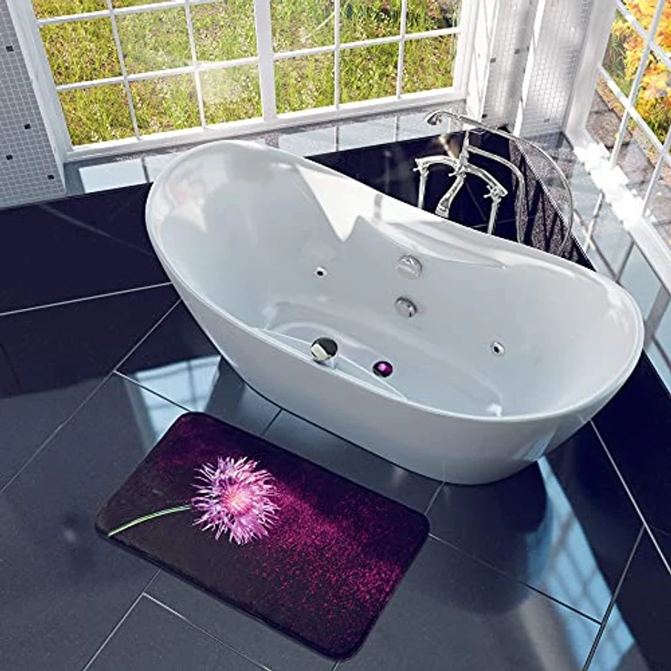 Sanilo Badematte Purple Dust, rutschhemmend, waschbar, schnelltrocknend, Polyester, rechteckig, sehr weich, hochwertig & modern, 50 x 80 cm oder 70 x 110 cm – Bild 6