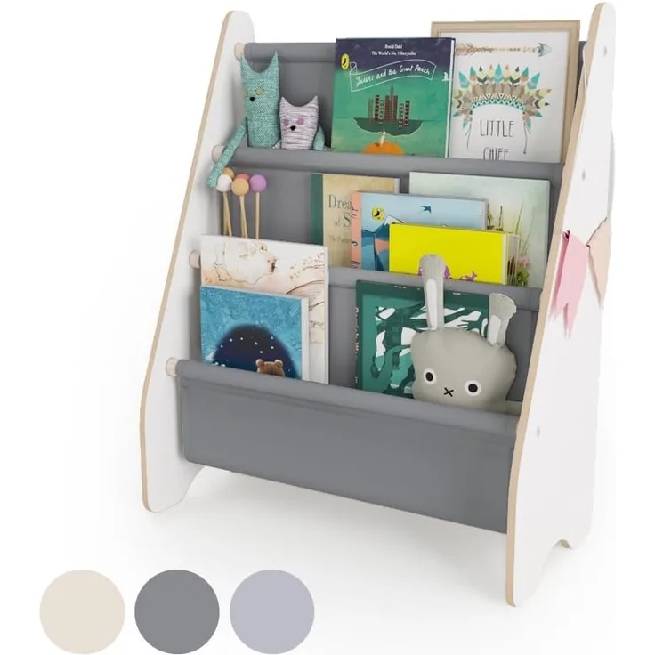 MAMOI® Bücherregal für Kinder, Bücherkiste für kinderzimmer, Book Shelf, Buchregal, Wandregal kinderregal, Kinderbücherregal, Bücherbank aus Holz, Kindermöbel für kleines Kind Montessori