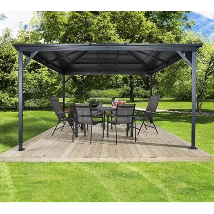 Sojag 'Ventura 1014' Pavillon, Aluminium Basaltgrau, 296 x 423 x 261 cm – Bild 4