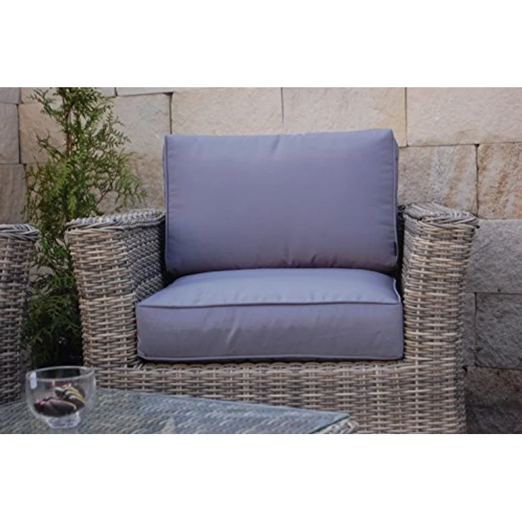 Ragnarök Möbel-Design Gartenlounge-Set Lounge Set Isfjord, (Set, Polyrattan, Alu), 1x Zweisitzer Sofa, 1 kl. & 1 gr. Beistelltisch, 2x Sessel – Bild 5