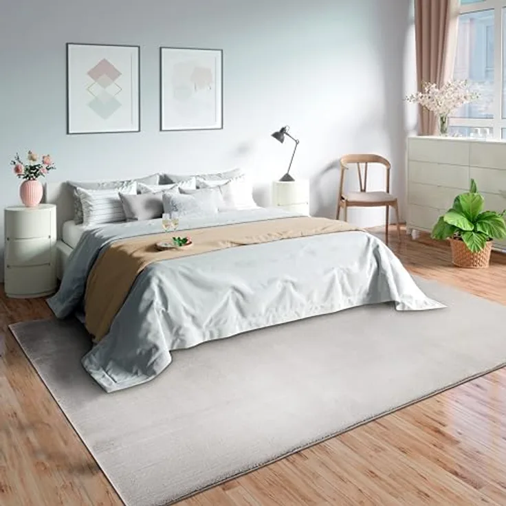 Mia's Teppiche Olivia Wohnzimmer/Schlafzimmer Teppich - waschbar - 240x340 cm, Sand