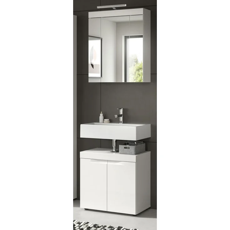 Badmöbel Set in Gusto weiß matt 2-teilig 60 cm – Bild 1