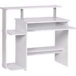 Wohnling Computertisch 94 x 90,5 x 48,5 cm Laptop Tisch Modern mit Tastaturauszug, Weiß