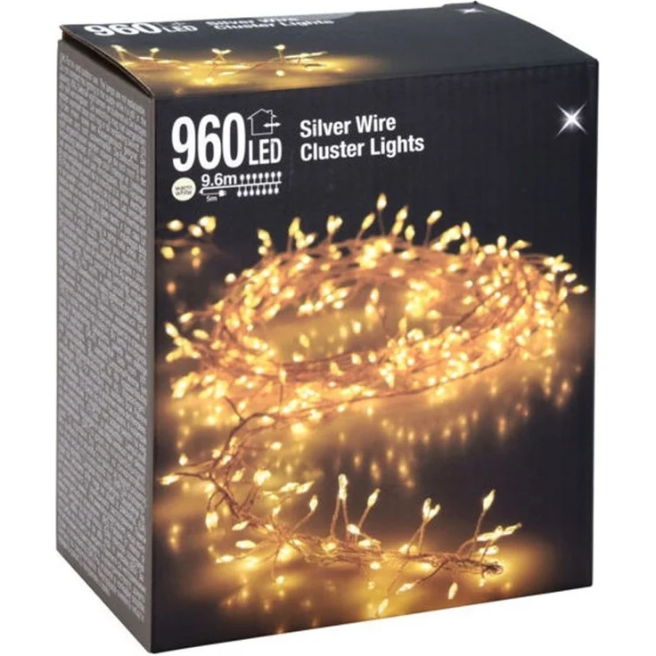 Spetebo Lichterkette Silver Wire CLUSTER Lights - 960 LED, 960-flammig – Bild 1