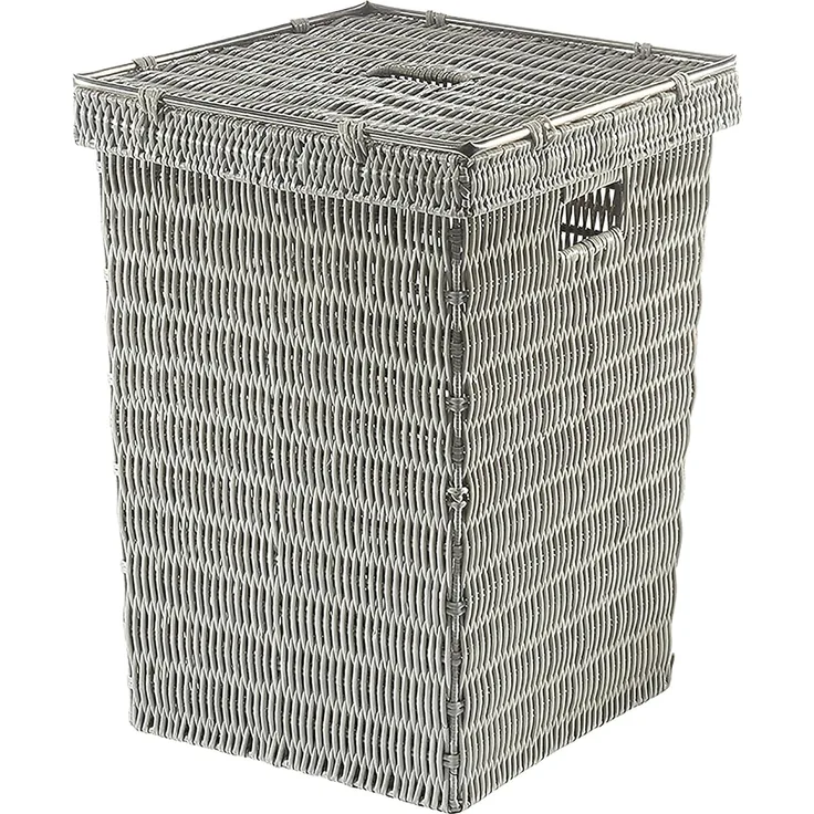 Kobolo Wäschekorb Wäschebehälter Wäschesammler mit Deckel - grau