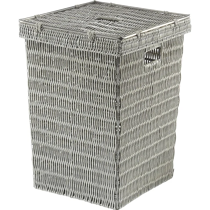 Kobolo Wäschekorb Wäschebehälter Wäschesammler mit Deckel - grau – Bild 1