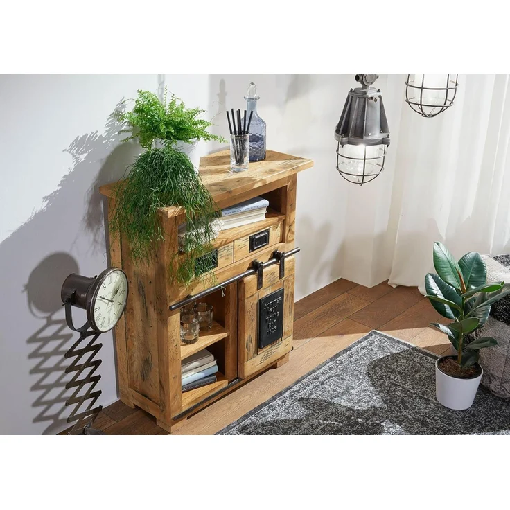 Kommode Mango 75x36x90 natur lackiert RAILWAY #152 – Bild 2