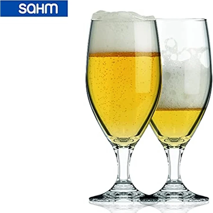 SAHM Bierglas Vienna Pokal Biergläser 0,3 Liter 6 STK Biertulpe, Edles Glas – Bild 2