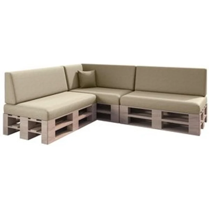 sunnypillow Palettenkissen mit abnehmbarem Bezug Kaltschaum Palettenauflage Palettenpolster Palettensofa Sitzkissen Rückenlehne Indoor Outdoor 8er Set 120x80 Cremefarben – Bild 6