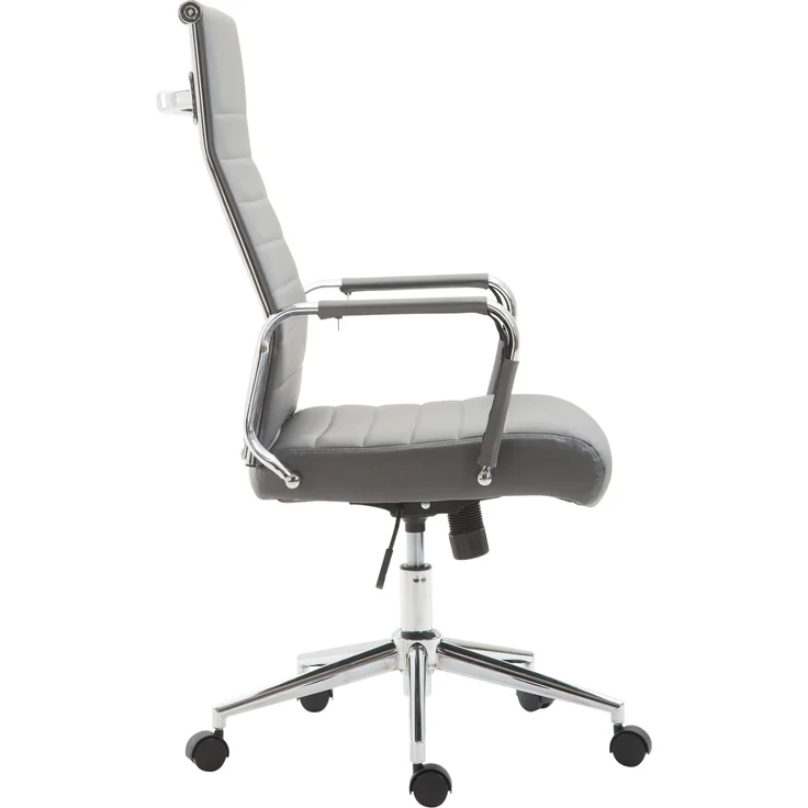 DELUKE® Bürostuhl Ergonomisch SONOD Schreibtischstuhl mit Rollen Höhenverstellbarer Drehstuhl, Arbeitsstuhl mit Armlehne Chefsessel, Computerstuhl 135 kg Grau – Bild 2