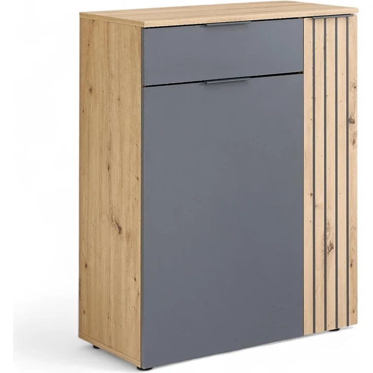 HBZ Schuhschrank Volano in Anthrazit, BxHxT 80x103x38cm (1-St) Mit 2 Türen, 1 Schubkasten, 4 Einlegeböden, 3 feste Böden – Bild 1