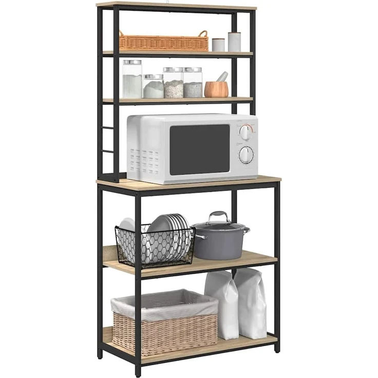 vidaXL Küchenregal Sonoma-Eiche 80 x 40 x 168 cm Holzwerkstoff 883887 – Bild 2