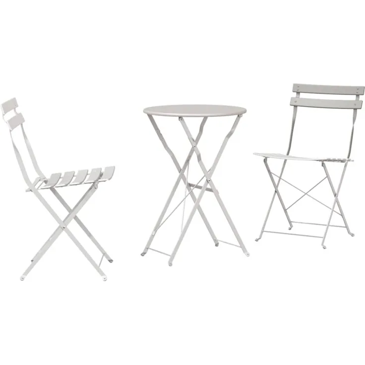 vidaXL Klapp Bistro Set 3 pcs Beige Stahl 42002971