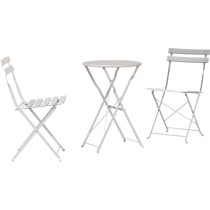 vidaXL Klapp Bistro Set 3 pcs Beige Stahl 42002971 – Bild 1