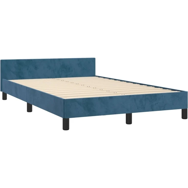 vidaXL Bettgestell ohne Matratze Dunkelblau 120x190 cm Samt 379551 – Bild 2