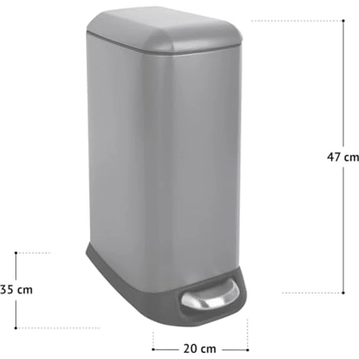 SVITA Mülleimer TS12, Treteimer, 12L, Softclose-Funktion, Edelstahl, Silber – Bild 7