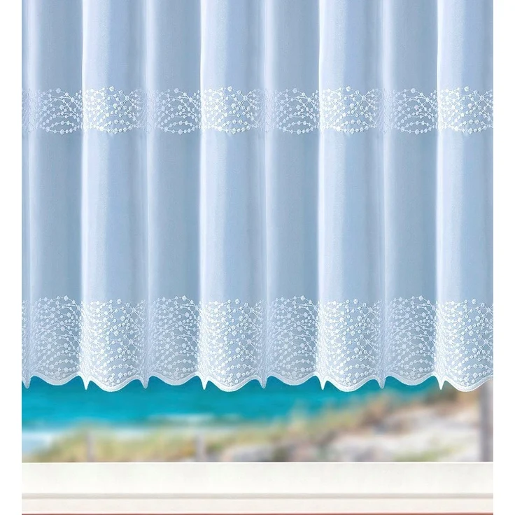 Weckbrodt Gardine Duisburg (1 St), Kräuselband, transparent, Voile, echte Stickerei, Voile, transparent, Bordüre, Kante, gebogt, Store – Bild 3