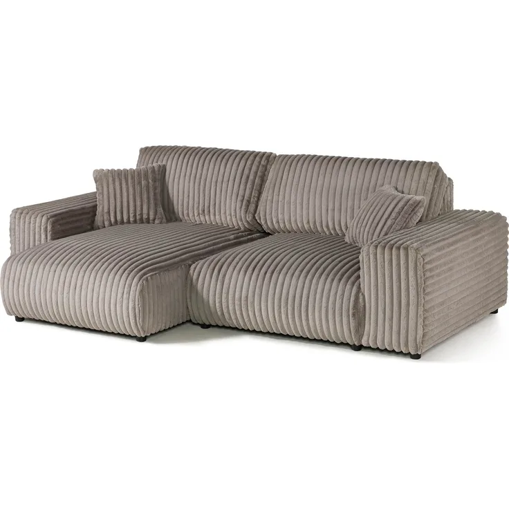 Ecksofa Cord Velours 237x144x79 grau PAULINA